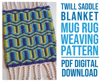 3-Color Navajo Saddle Blanket Twill Mug Rug WEAVING PATTERN | PDF Digital Download