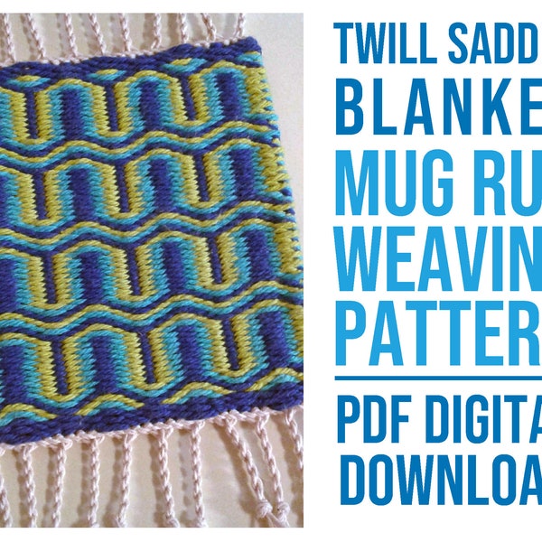 3-Color Navajo Saddle Blanket Twill Mug Rug WEAVING PATTERN | PDF Digital Download