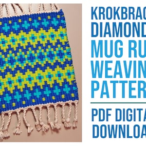 Krokbragd Diamonds Mug Rug multishaft WEAVING PATTERN | PDF Digital Download