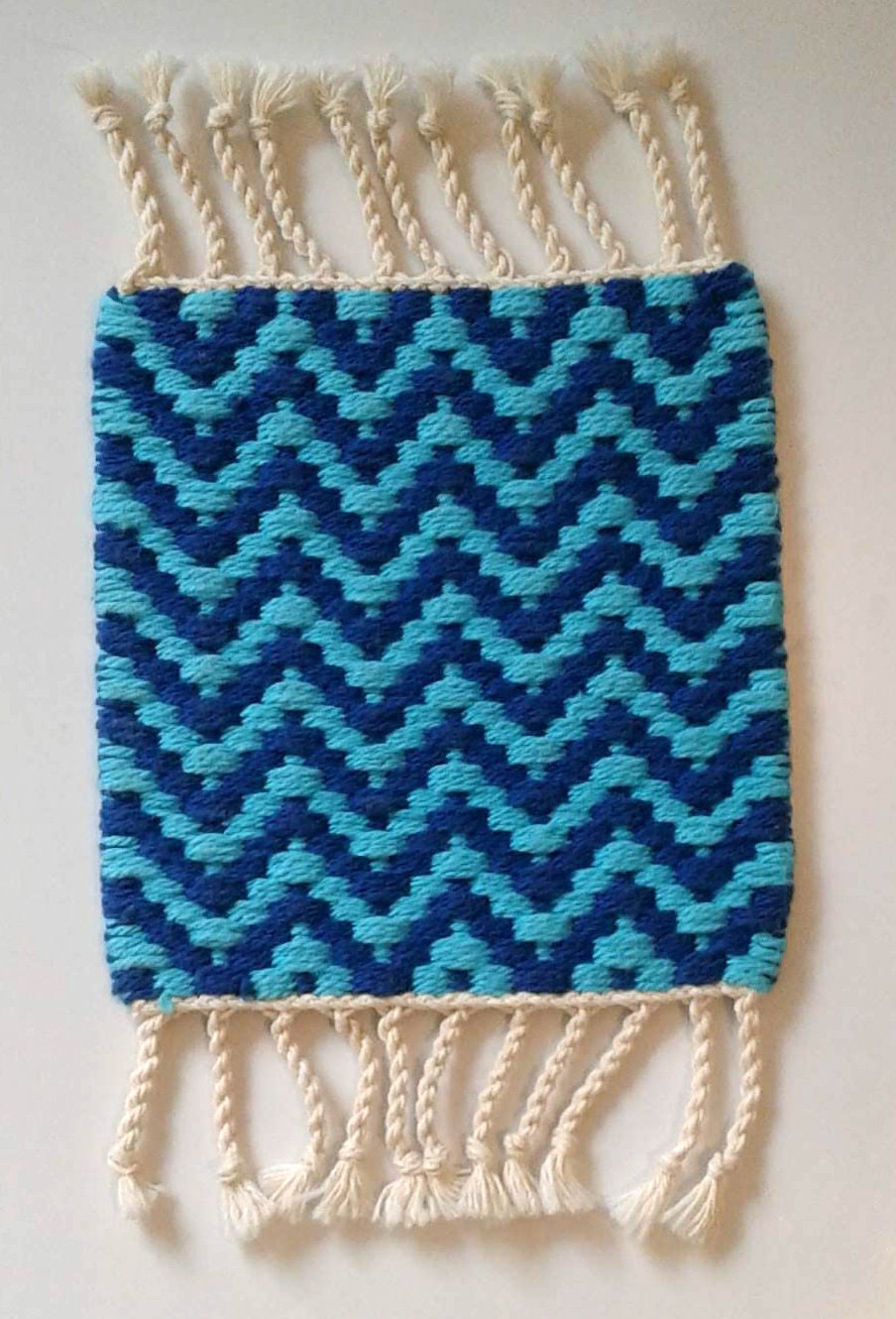 Boundweave on Opposites Mug Rug WEAVING PATTERN PDF Digital Download