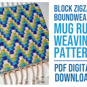 Boundweave Blocks Mug Rug WEAVING PATTERN | PDF Digital Download