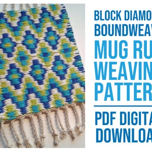 Tapete de caneca Boundweave dos diamantes do bloco TECLADO PADRÃO | Baixar PDF Digital