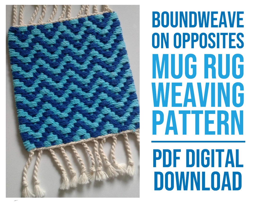 Boundweave on Opposites Mug Rug WEAVING PATTERN PDF Digital Download