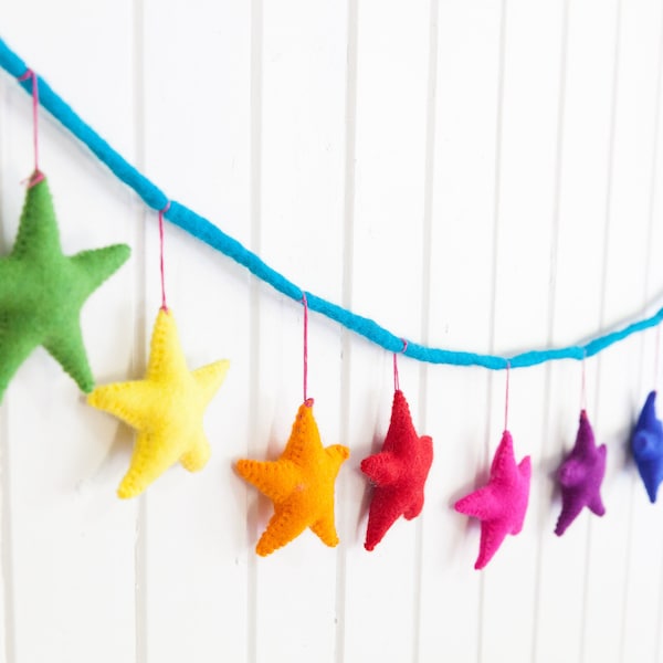 Felt star garlands : rainbow | starry night