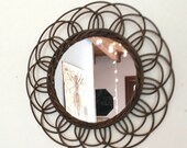 Vintage rattan mirror