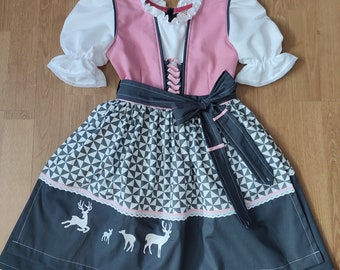 Kinderdirndl gr 110/116 "kleines Rehlein"(Alter ca.5-6 Jahre