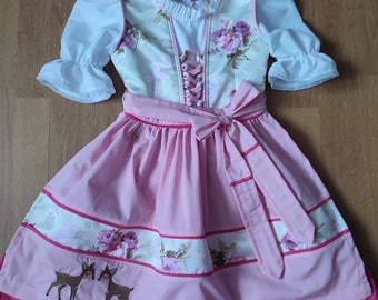 Kinderdirndl gr 110/116 -104-86/92 "kleines Rehlein -Made with Love, Alter ca 5-6 Jahre