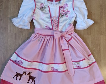 Kinderdirndl gr 110/116 -104-86/92 "kleines Rehlein -Made with Love, Alter ca 5-6 Jahre