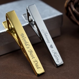 Personalized tie clip, Custom Engraved tie clip, Dad tie clip, Gifts for Dad, Gifts for husband, boyfriend gifts, Anniversary gift