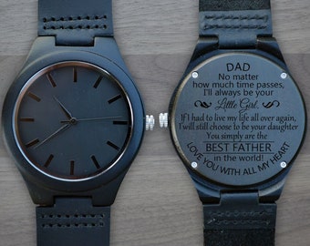 Personalized Wooden Watch, Personalized Watch, Engraved Watch, Engraved Wood Watch, Gifts for Dad, valentine's day gift, fathers day gift