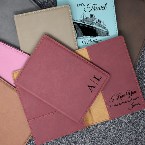Passport Holder Personalized Leather Passport Cover Travel Etsy