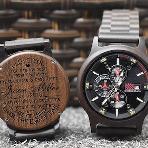 Our adventure gift, Personalized Watch, Custom wooden Watch, Mens Wood Watch, Gifts for men, Gifts for husband, boyfriend gifts, groom gift