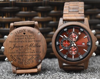 Our adventure gift, Personalized Watch, Custom wooden Watch, Mens Wood Watch, Gifts for men, Gifts for husband, boyfriend gifts, groom gift