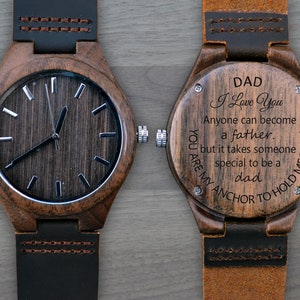 Personalized Wooden Watch, Personalized Watch, Engraved Watch, Engraved Wood Watch, Mens Wood Watch, Gifts for Him, christmas gift for dad