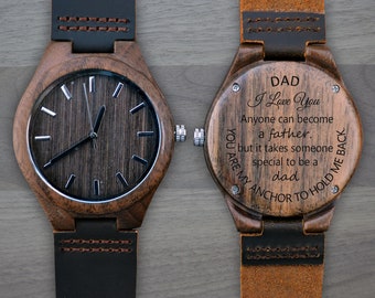 Personalized Wooden Watch, Personalized Watch, Engraved Watch, Engraved Wood Watch, Mens Wood Watch, Gifts for Him, christmas gift for dad