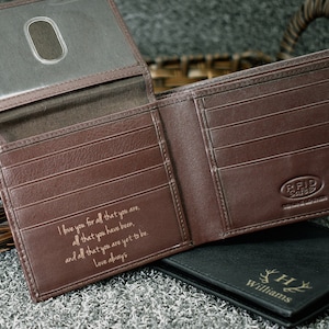 Cartera de cuero, Cartera personalizada, Cartera grabada, Regalo para él, Cartera para hombre, Regalo para novio, Regalo para papá, cartera para hijo, RFID