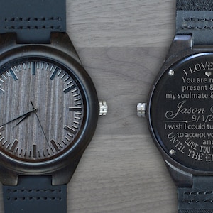 Personalized Wooden Watch, Personalized Watch, Engraved Watch, Engraved Wood Watch, Mens Wood Watch, Gifts for Him, Gifts for Dad