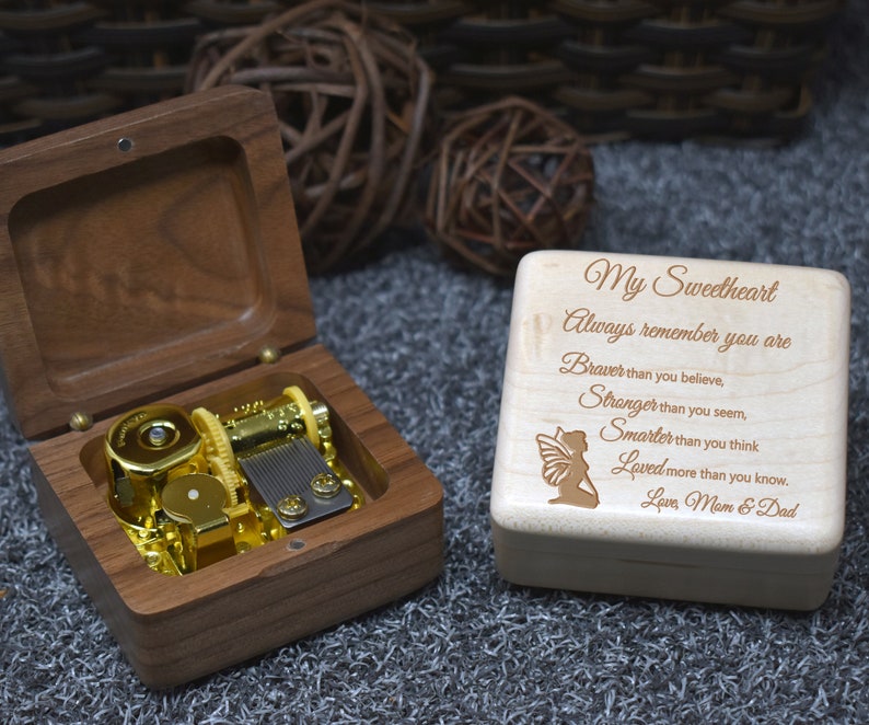 Personalized Wooden Music Box Music Box for Wife Custom Etsy