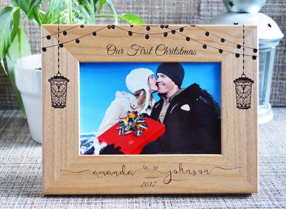 Our First Christmas Photo Frame Personalised Engraved Christmas Photo Frame WF6 