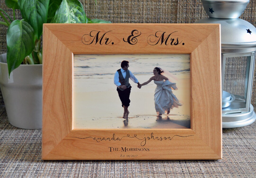 Mr and Mrs Picture Frame Personalized Picture Frame Wedding Etsy