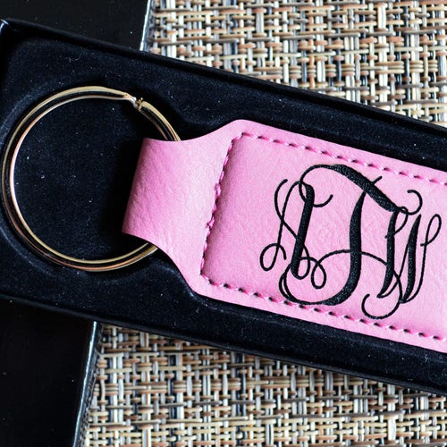 Personalized Leather Keychain Key Chain Engraved Custom Key Etsy