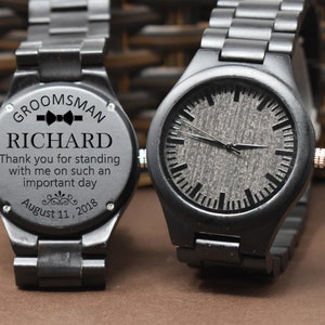 Personalized Wooden Watch, Personalized Watch, Engraved groomsman Watch, Engraved Wood Watch, Gifts for groomsman, groomsmen gift