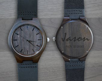 Personalized Wooden Watch, Personalized Watch, Engraved Watch, Engraved Wood Watch, Mens Wood Watch, Gifts for Him, Gifts for Dad