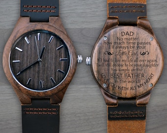 Personalized Wooden Watch, Personalized Watch, Engraved Watch, Engraved Wood Watch, Mens Wood Watch, Gifts for Him, christmas gift for dad