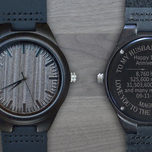 Personalized Wooden Watch, Personalized Watch, Engraved Watch, Engraved Wood Watch, Mens Wood Watch, Gifts for Him, Gifts for Dad