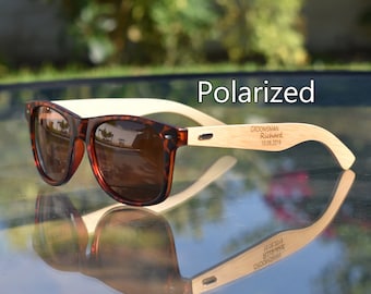 Personalized Wood Sunglasses, Engraved custom wooden sunglasses, Mens Gift Groomsmen Gift, Groomsmen Sunglasses, Polarized wooden sunglasses