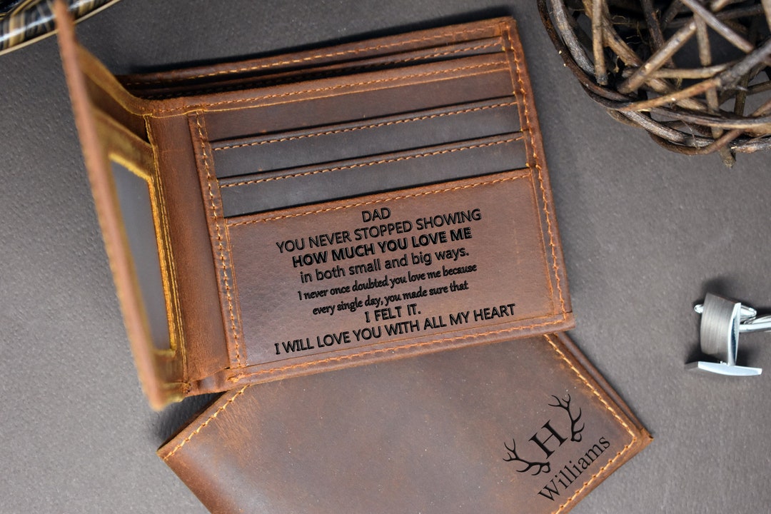 Gift for Dad, Personalized Mens Wallet, Father's Day Gift, Wallet for ...