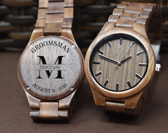 Personalized Wooden Watch, Personalized Watch, Engraved groomsman Watch, Engraved Wood Watch, Gifts for groomsman, groomsmen gift