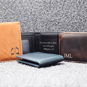 Personalized Leather Wallet, Men's Wallet, Fathers Day Gift, Engraved Wallet, Gift for son, Gift For Him, Gift for Men, RFID custom wallet