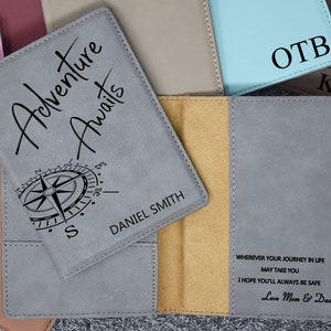 Titular de pasaporte personalizado, cubierta de pasaporte, regalo para ella, regalo para él, pasaporte de billetera de viaje personalizado