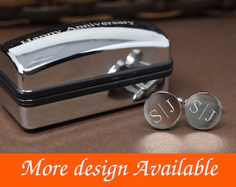 Personalized Men&#39;s cufflinks, Gift for boyfriend, Gift for him, Valentine&#39;s Day gift, Gift for my man, gift for husband, gift to son