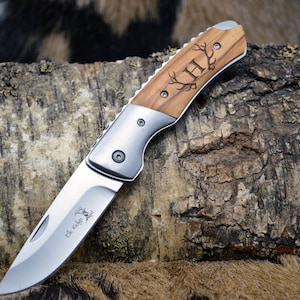 Personalized Pocket Knife, Wood Pocket Knife, Groomsman knife, Engraved Knife, Fathers day Gift, Gift for Dad, Gifts for Men, Gift for Him