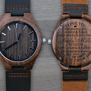 Personalized Wooden Watch, Personalized Watch, Engraved Watch, Engraved Wood Watch, Mens Wood Watch, Gifts for Him, Gifts for husband