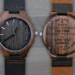 Husband Gift, Personalized Wooden Watch, Personalized Watch, Engraved Wood Watch, Mens Wood Watch Gifts for Him, Anniversary Birthday gift,