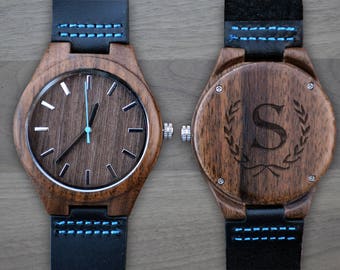 Personalized Wooden Watch, Personalized Watch, Engraved Watch, Engraved Wood Watch, Mens Wood Watch, Gifts for Him, Gifts for Dad. WW404