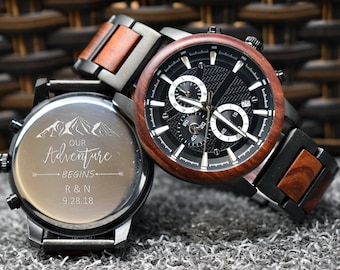 Personalized Watch, Custom wooden Watch, Mens Wood Watch, Gifts for him, Gifts for men, Gifts for husband, boyfriend gifts, groom gift