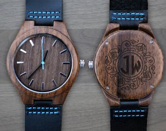 Personalized Wooden Watch, Personalized Watch, Engraved Watch, Engraved Wood Watch, Mens Wood Watch, Gifts for Him, Gifts for Dad. WW403