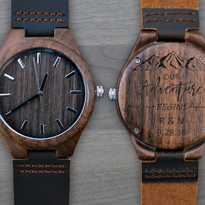 Personalized Wooden Watch, Personalized Watch, Engraved Watch, Engraved Wood Watch, Mens Wood Watch, Gifts for Him, Gifts for HUSBAND image 1