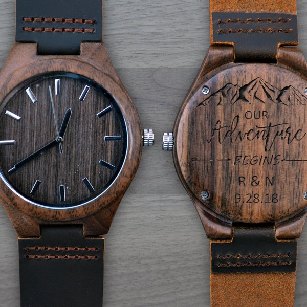 Personalized Wooden Watch, Personalized Watch, Engraved Watch, Engraved Wood Watch, Mens Wood Watch, Gifts for Him, Gifts for HUSBAND