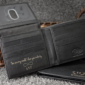 Cartera de cuero, Cartera personalizada, Cartera grabada, Regalo para él, Cartera para hombre, Regalo para novio, Regalo para papá, cartera para hijo, RFID