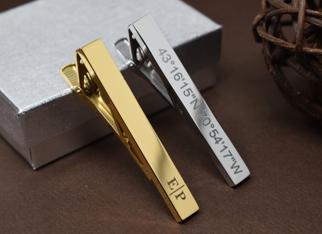 Personalized Men's Tie Clip, Custom Tie Clip Tie Bar, Gift for