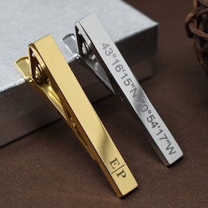 Personalized Men&#39;s tie clip, custom tie clip tie bar, Gift for boyfriend, Gift for him, Valentine&#39;s Day gift, gift for husband, gift to son