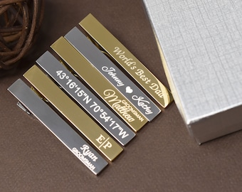 Personalized Men's tie clip, custom tie clip tie bar, Gift for boyfriend, Gift for him, Valentine's Day gift, gift for husband, gift to son