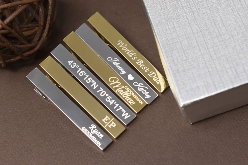 Personalized Men/'s tie clip gift to son custom tie clip tie bar Gift for boyfriend gift for husband Gift for him Valentine/'s Day gift