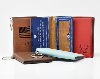 Personalized Keychain Card Holder, Gift for Mom, Gift for Her, Gift for him, Gift for son, Birthday Gift, ID Holder,