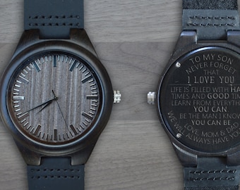 To my son Gift, To son watch, Graduation Gift for Son, Birthday Gift for son, Personalized wood Watch, Engraved Watch, Mens Wood Watch, Gift